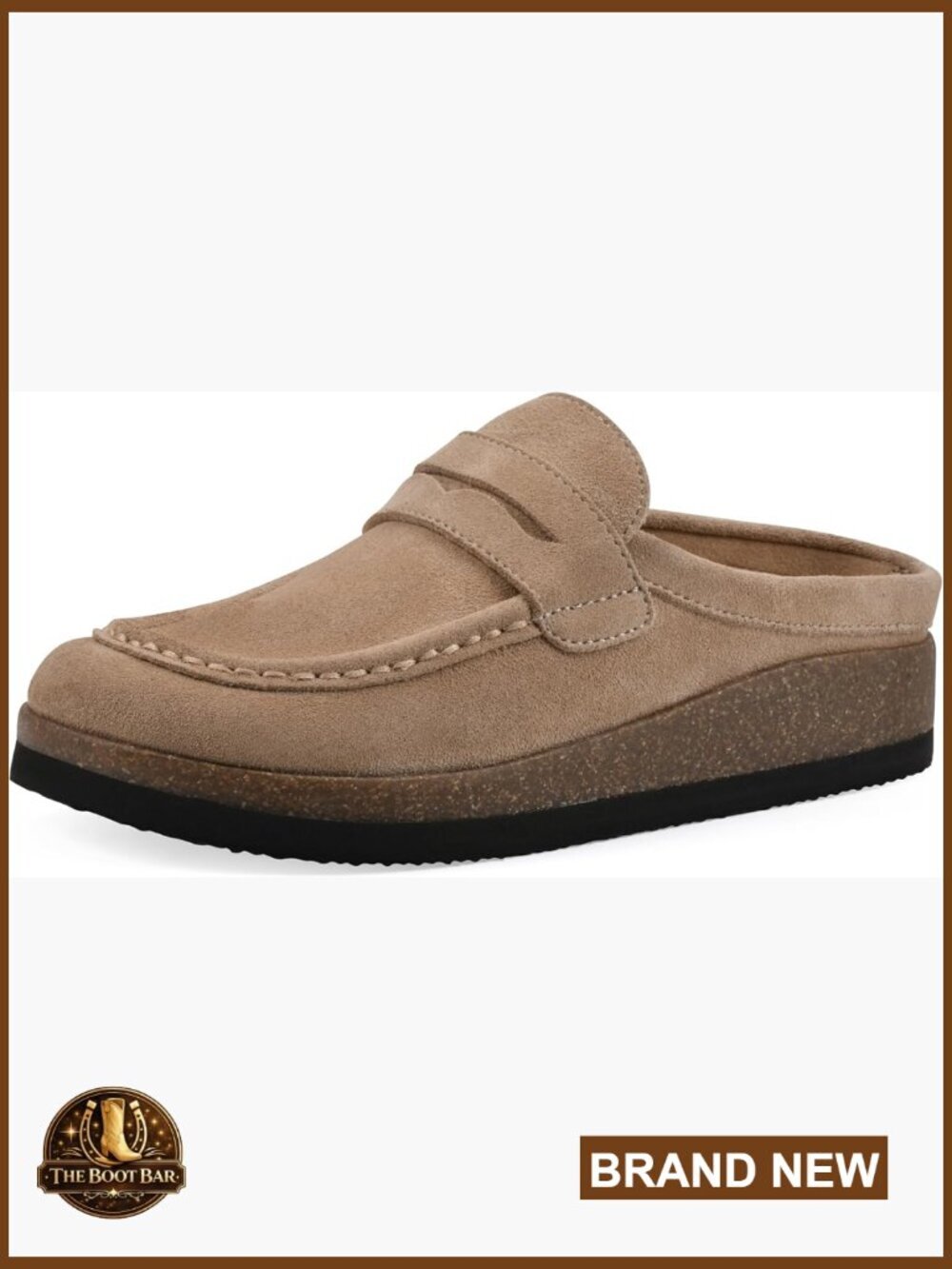 Leather Mule with Contoured Footbed and Cork Sole